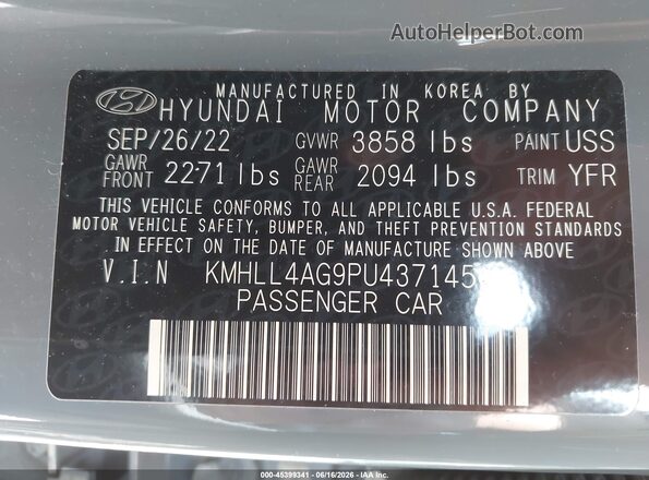 KMHLL4AG9PU437145 2023 HYUNDAI ELANTRA Серый Вид подкапотного пространства