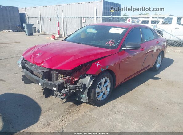 KMHLL4AGXMU071093 2021 HYUNDAI ELANTRA Red Առջևի ձախ երեք քառորդ տեսարան