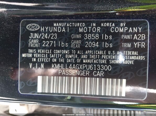 KMHLL4AGXPU613300 2023 HYUNDAI ELANTRA Черный Вид подкапотного пространства