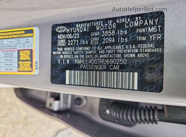 KMHLL4DG1RU690250 2024 HYUNDAI ELANTRA Gray Вид наклейки з VIN-кодом