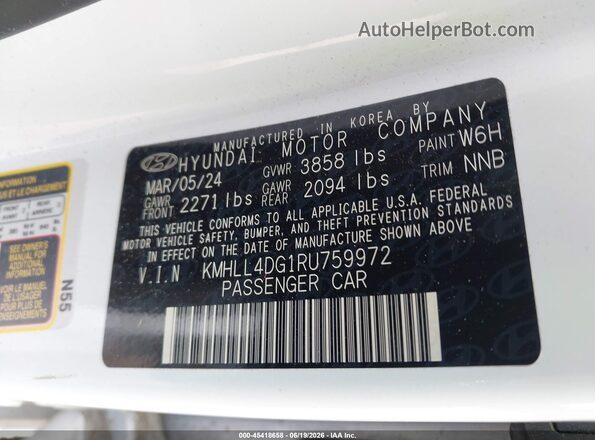 KMHLL4DG1RU759972 2024 HYUNDAI ELANTRA White Вид підкапотного простору