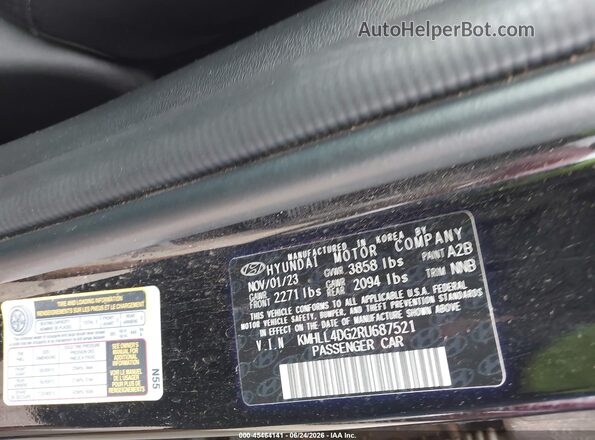 KMHLL4DG2RU687521 2024 HYUNDAI ELANTRA Black Engine compartment view