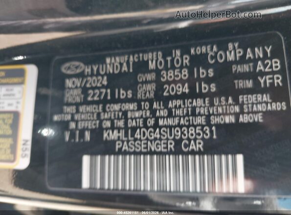 KMHLL4DG4SU938531 2025 HYUNDAI ELANTRA Black Vista del compartimento del motor