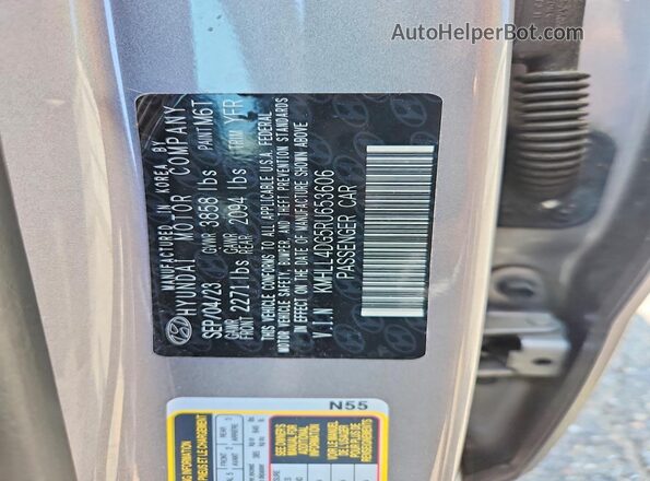 KMHLL4DG5RU653606 2024 HYUNDAI ELANTRA Gray Вид підкапотного простору