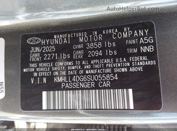 KMHLL4DG6SU055854 2025 HYUNDAI ELANTRA Gray Vista del compartimento del motor