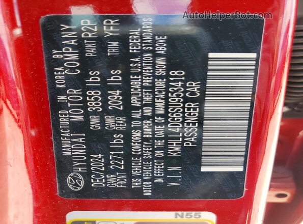 KMHLL4DG6SU953418 2025 HYUNDAI ELANTRA Red Widok naklejki z numerem VIN
