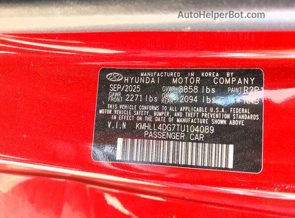 KMHLL4DG7TU104089 2026 HYUNDAI ELANTRA Red 