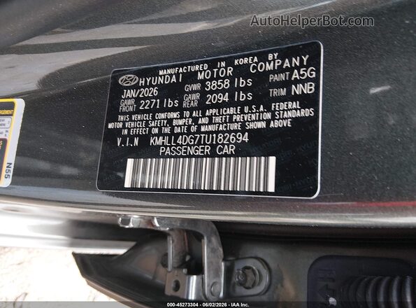 KMHLL4DG7TU182694 2026 HYUNDAI ELANTRA Green Vista del compartimento del motor