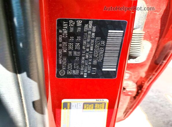 KMHLL4DG9SU952778 2025 HYUNDAI ELANTRA Red Widok komory silnika