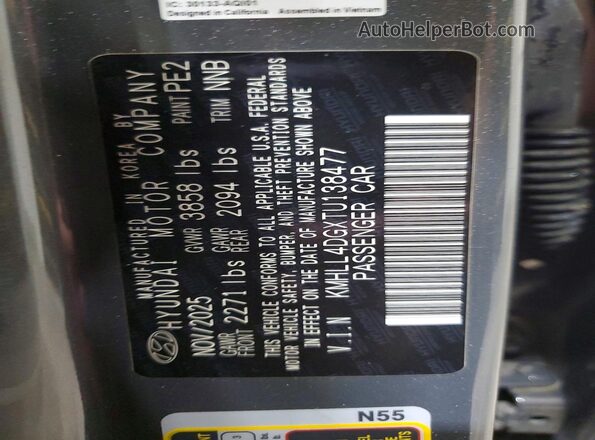 KMHLL4DGXTU138477 2026 HYUNDAI ELANTRA Gray 