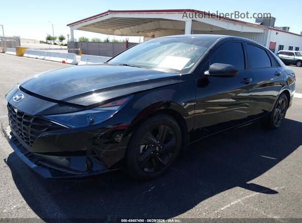 KMHLM4AG0PU390701 2023 HYUNDAI ELANTRA Black წინა მარცხენა ხედი სამი მეოთხედიდან