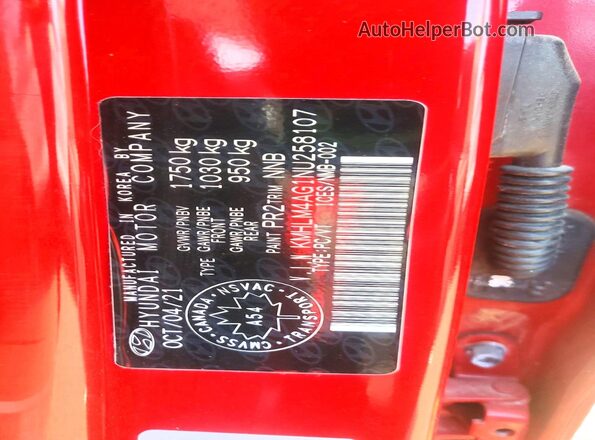 KMHLM4AG1NU258107 2022 HYUNDAI ELANTRA Red Engine compartment view