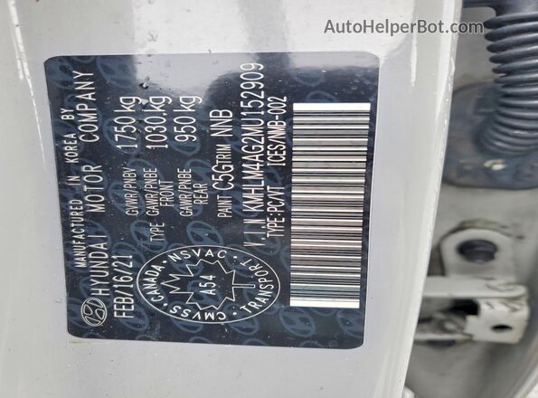 KMHLM4AG2MU152909 2021 HYUNDAI ELANTRA Бежевый Вид подкапотного пространства