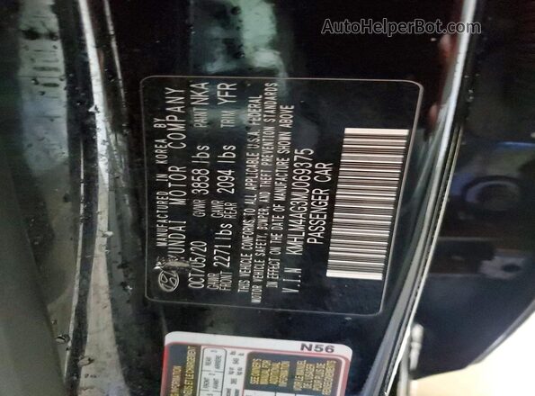 KMHLM4AG3MU069375 2021 HYUNDAI ELANTRA Черный 