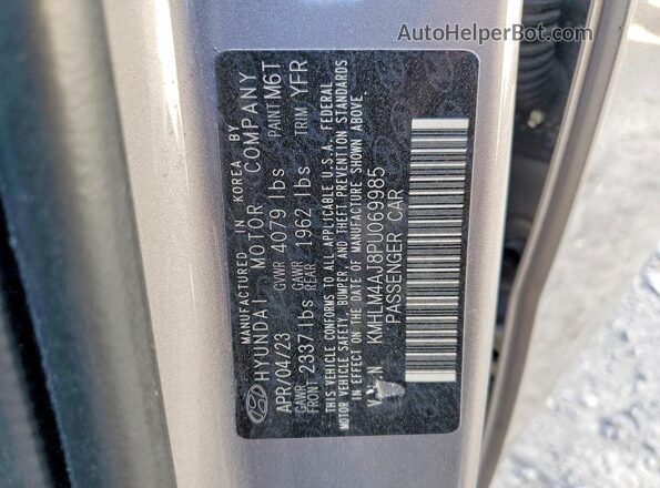 KMHLM4AJ8PU069985 2023 HYUNDAI ELANTRA Gray Widok naklejki z numerem VIN