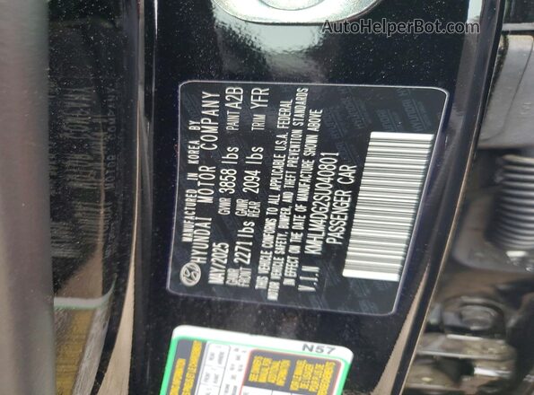 KMHLM4DG2SU040801 2025 HYUNDAI ELANTRA Black Вид підкапотного простору