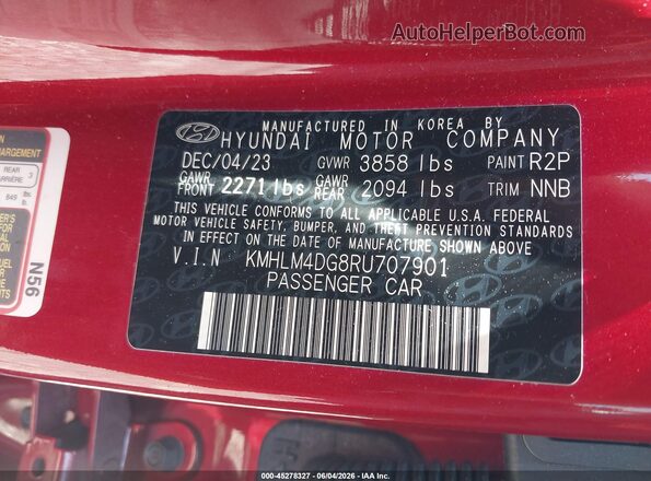 KMHLM4DG8RU707901 2024 HYUNDAI ELANTRA Red Engine compartment view