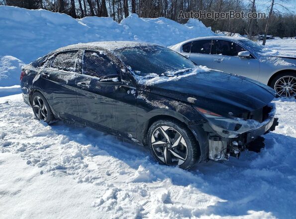 KMHLN4AG2MU100581 2021 HYUNDAI ELANTRA Black Առջևի աջ