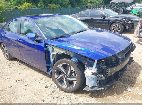 KMHLN4AJ8PU045862 2023 HYUNDAI ELANTRA HYBRID Синий Вид спереди