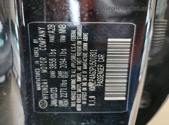 KMHLP4AG3PU501801 2023 HYUNDAI ELANTRA Black Vista de la etiqueta del VIN