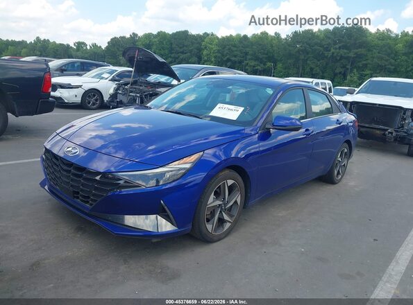 KMHLP4AG8PU478970 2023 HYUNDAI ELANTRA Blue Առջևի ձախ երեք քառորդ տեսարան