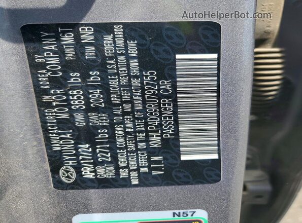 KMHLP4DG9RU792755 2024 HYUNDAI ELANTRA Silver 