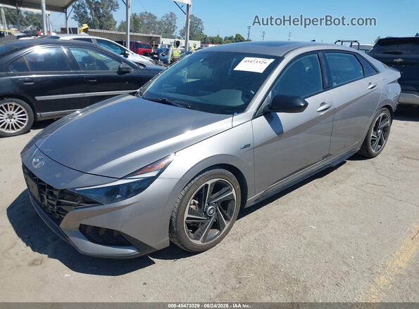 KMHLR4AF0MU172634 2021 HYUNDAI ELANTRA Gray Առջևի ձախ երեք քառորդ տեսարան