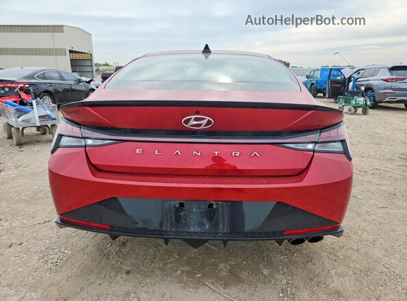 KMHLR4AF1MU181553 2021 HYUNDAI ELANTRA Красный Вид сзади