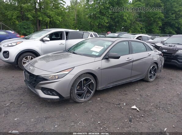 KMHLR4AF3MU173521 2021 HYUNDAI ELANTRA Gray წინა მარცხენა ხედი სამი მეოთხედიდან