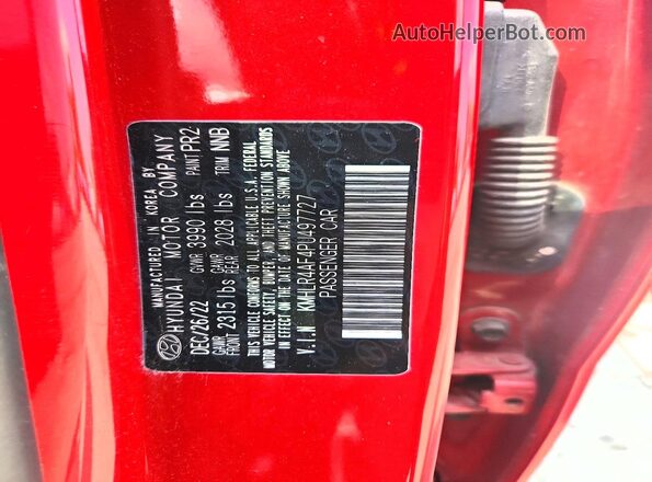KMHLR4AF4PU497727 2023 HYUNDAI ELANTRA Red 