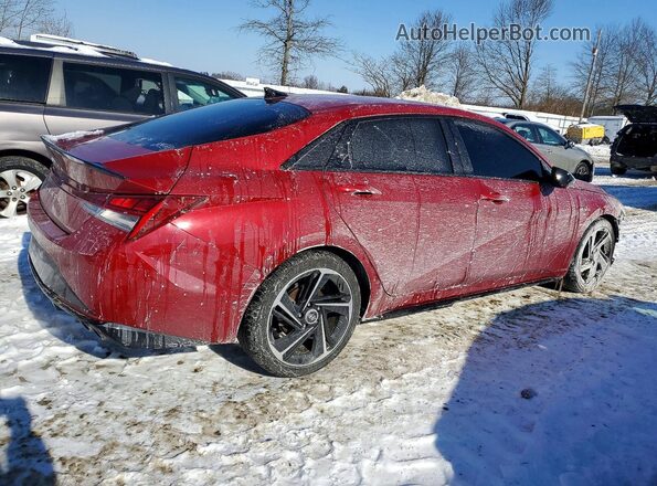 KMHLR4AF6PU407574 2022 HYUNDAI ELANTRA Red Trasero derecho