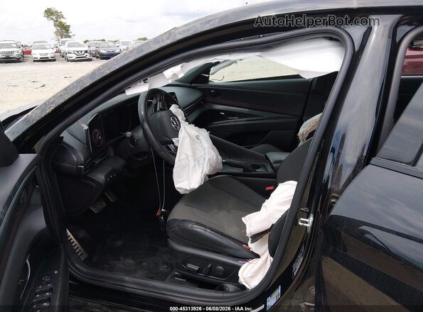KMHLR4AFXNU238382 2022 HYUNDAI ELANTRA Black Widok wnętrza z przodu