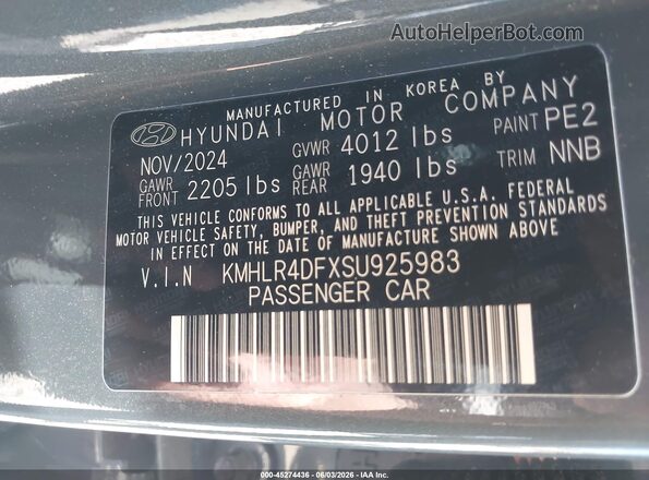 KMHLR4DFXSU925983 2025 HYUNDAI ELANTRA Серый Вид подкапотного пространства