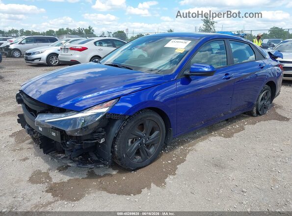 KMHLS4AG0NU367602 2022 HYUNDAI ELANTRA Blue Передня ліва чверть