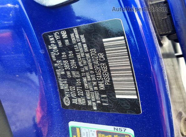 KMHLS4AG3PU402703 2023 HYUNDAI ELANTRA Blue Вид наклейки з VIN-кодом