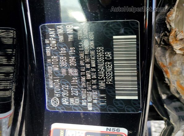 KMHLS4AG4NU369658 2022 HYUNDAI ELANTRA Black Вид підкапотного простору