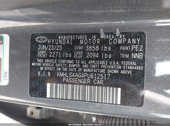 KMHLS4AG4PU612517 2023 HYUNDAI ELANTRA Серый Вид подкапотного пространства
