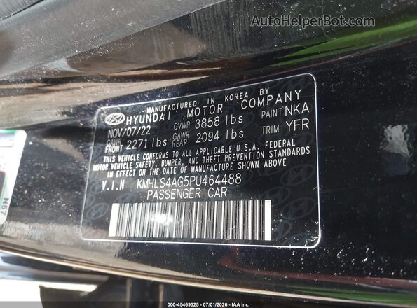 KMHLS4AG5PU464488 2023 HYUNDAI ELANTRA Black Vista del compartimento del motor