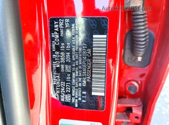KMHLS4AG6PU418717 2023 HYUNDAI ELANTRA Red Շարժիչի բաժամունքի տեսք