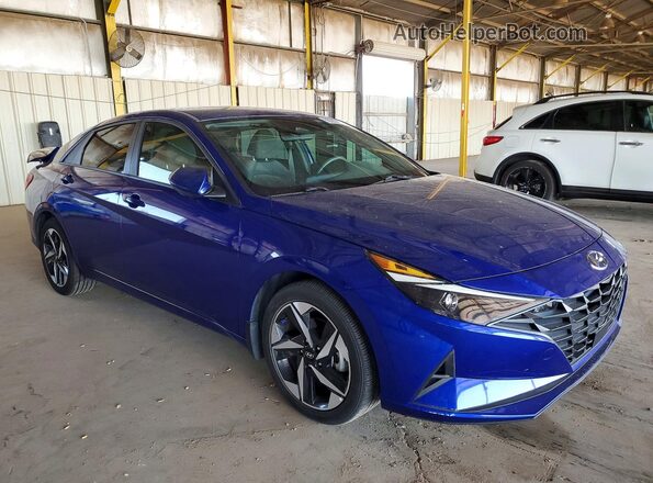 KMHLS4AG6PU591783 2023 HYUNDAI ELANTRA Синий Передняя правая четверть