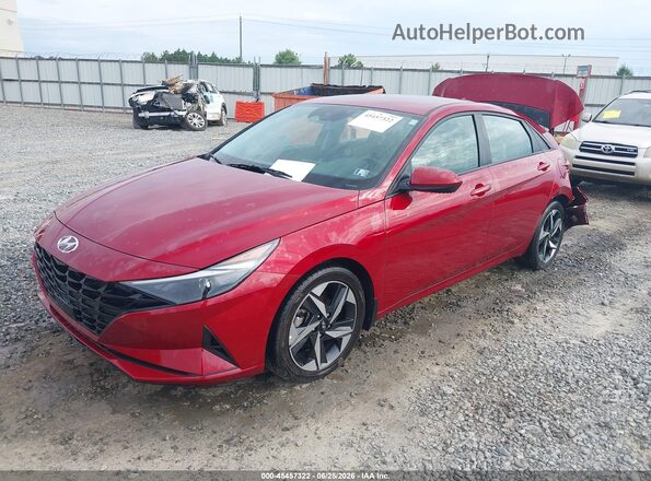 KMHLS4AG7PU597656 2023 HYUNDAI ELANTRA Red წინა მარცხენა ხედი სამი მეოთხედიდან