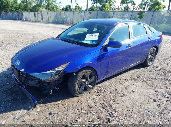 KMHLS4AG8MU189937 2021 HYUNDAI ELANTRA Blue Vista tres cuartos delantera izquierda