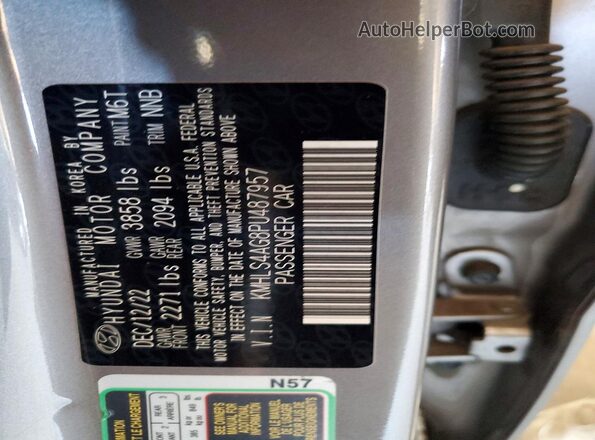 KMHLS4AG8PU487957 2023 HYUNDAI ELANTRA Gray Շարժիչի բաժամունքի տեսք