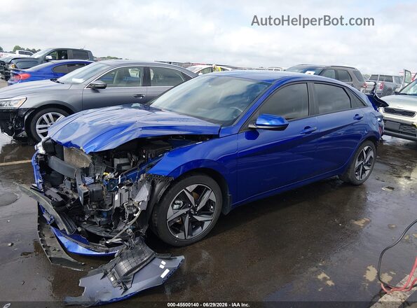 KMHLS4AG9PU557112 2023 HYUNDAI ELANTRA Blue წინა მარცხენა ხედი სამი მეოთხედიდან