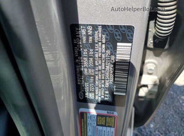 KMHLS4AGXMU211758 2021 HYUNDAI ELANTRA Silver Շարժիչի բաժամունքի տեսք