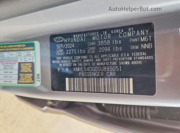 KMHLS4DG0SU895051 2025 HYUNDAI ELANTRA Gray Vista del compartimento del motor
