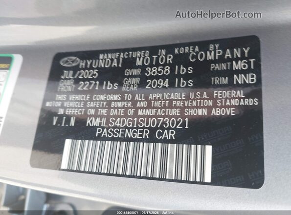 KMHLS4DG1SU073021 2025 HYUNDAI ELANTRA Silver Widok komory silnika