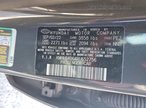 KMHLS4DG4RU652756 2024 HYUNDAI ELANTRA Серый Вид подкапотного пространства