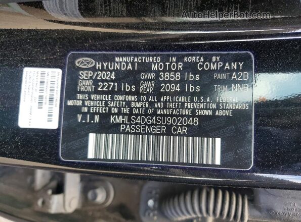 KMHLS4DG4SU902048 2025 HYUNDAI ELANTRA Black Շարժիչի բաժամունքի տեսք