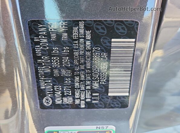 KMHLS4DG5RU688973 2024 HYUNDAI ELANTRA Серый Вид подкапотного пространства